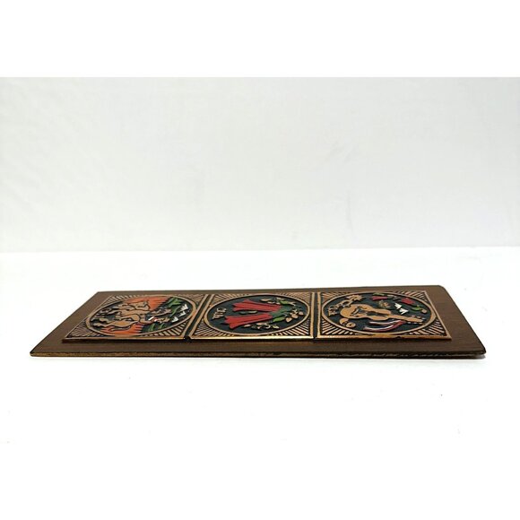 Chile Hammered Copper Wall Plaque Guitar Spur Horse Cow Decor 10 1/2x4 1/4 inch - Picture 8 of 11